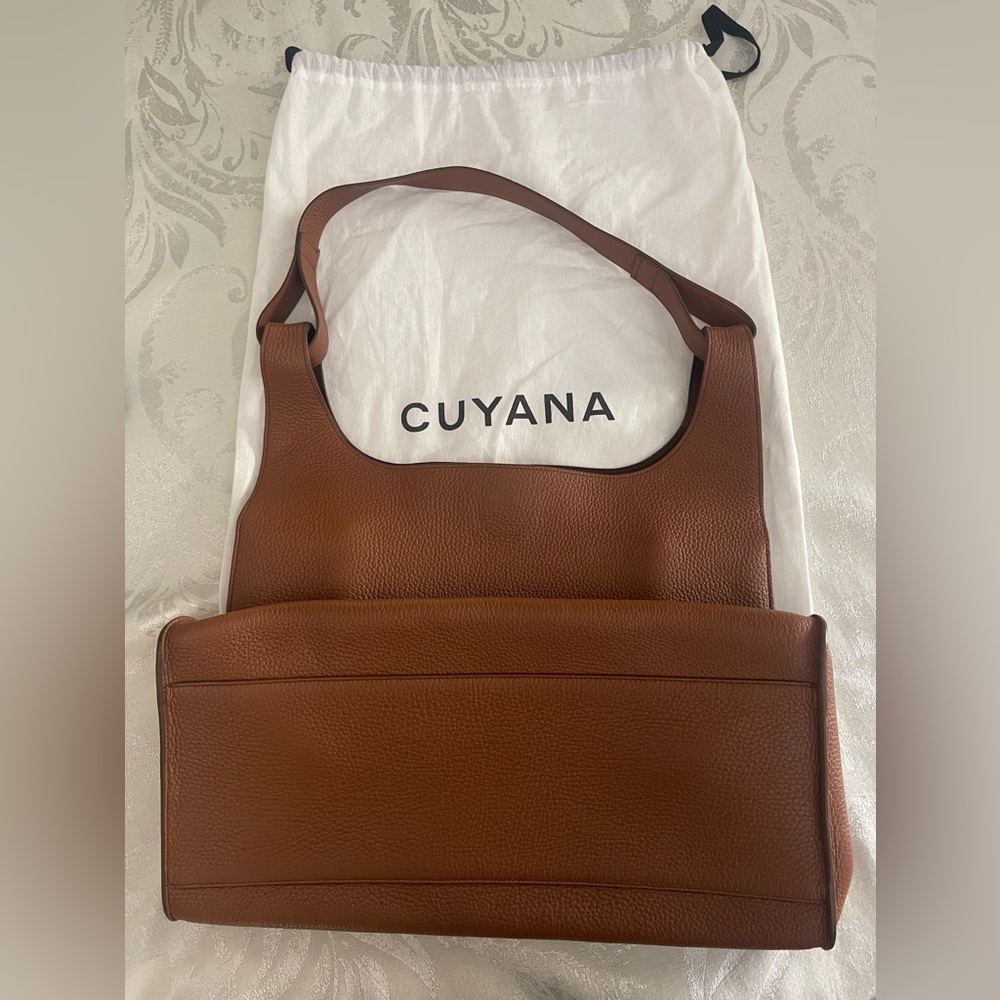 Cuyana Oversized Double Loop Bag in Caramel Leather
